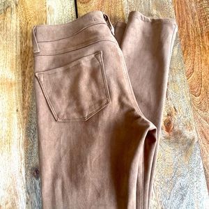 Ramona La Rue Tan Suede Skinny Stretch Pants